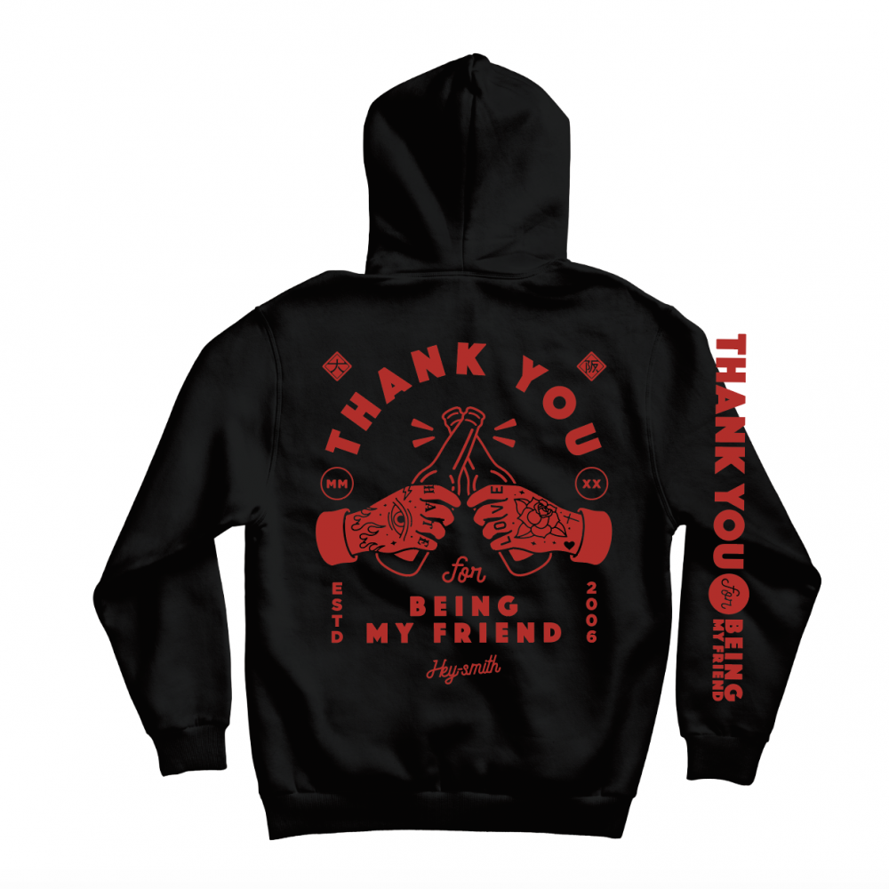 【HEY-SMITH】Thank You For Being My Friend zip-up hoodie