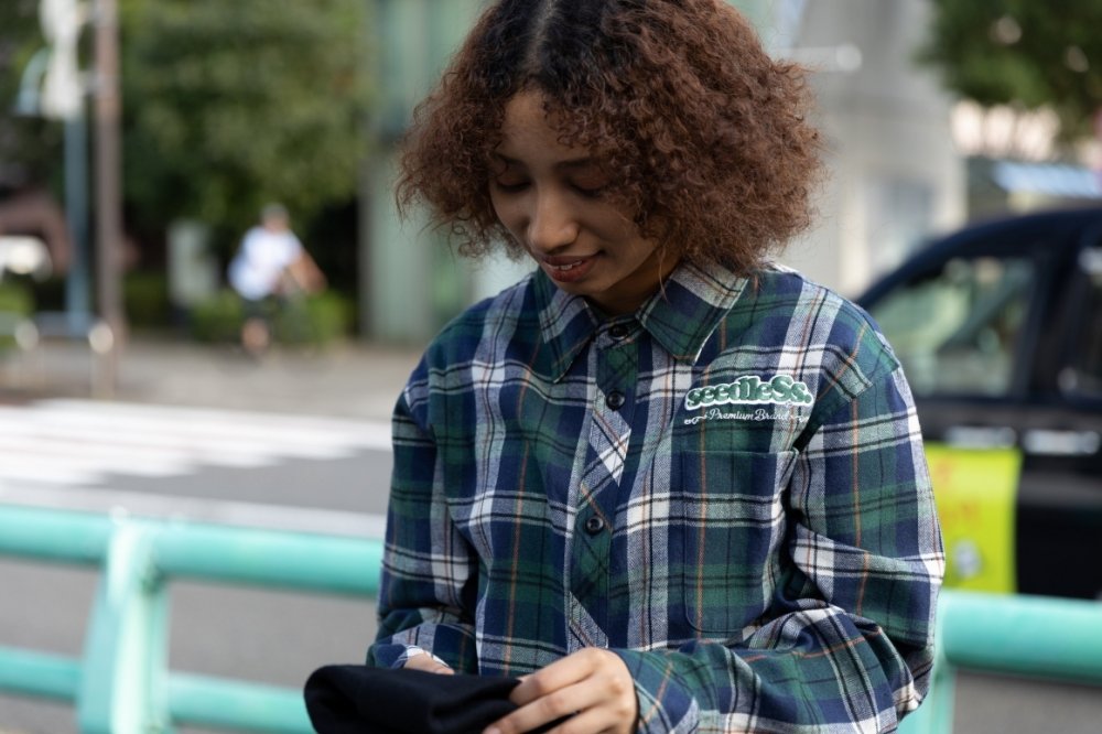 【seedleSs】sd latest check nel shirts