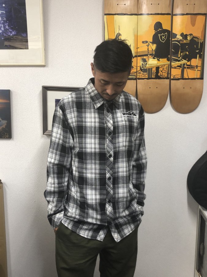 【seedleSs】sd latest check nel shirts