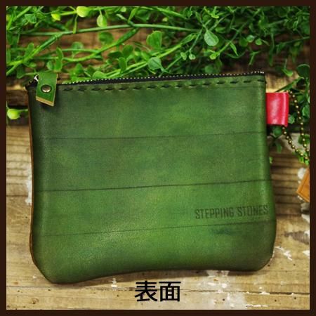 レザーポーチ（本革）ヴィンテージウッド調 『Woodie Leather