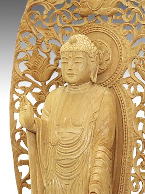 仏像 【白檀製】 『阿弥陀如来』（4寸・4.5寸）老山白檀100%使用- 仏壇 
