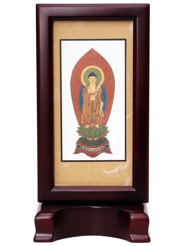 新世紀軸 ローズ小 舟立弥陀（木製スタンド付き掛け軸）|仏壇・仏具の