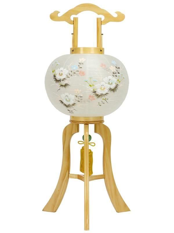 新品未使用　高級盆提灯　欅大11号絹二重絵　2個セット　ちょうちん fukuwa_203-no21