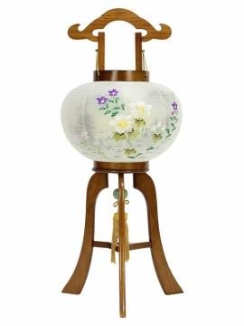 美吉野　伝統工芸　大内行灯　絹　二重絵　秋の花と五重塔 美吉野 伝統工芸 大内行灯 絹 二重絵 秋の花と五重塔