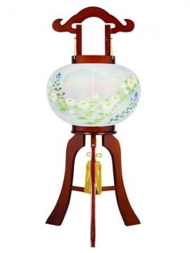 美吉野　伝統工芸　大内行灯　絹　二重絵　秋の花と五重塔 美吉野 伝統工芸 大内行灯 絹 二重絵 秋の花と五重塔