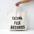 TACOMA FUJI RECORDS LETTER PRINT TOTE designed by Jerry UKAI