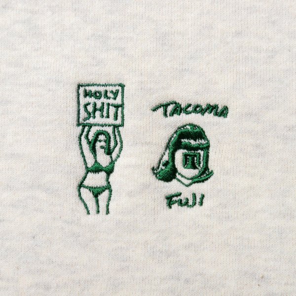 HOLY SHIT x TACOMA FUJI RAGLAN SLEEVE SWEATSHIRT LOGO designed by Tomoo Gokita