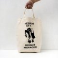 THE BIRTH OF A ROOKIE MANAGER TOTE BAG designed by Tomoo Gokita