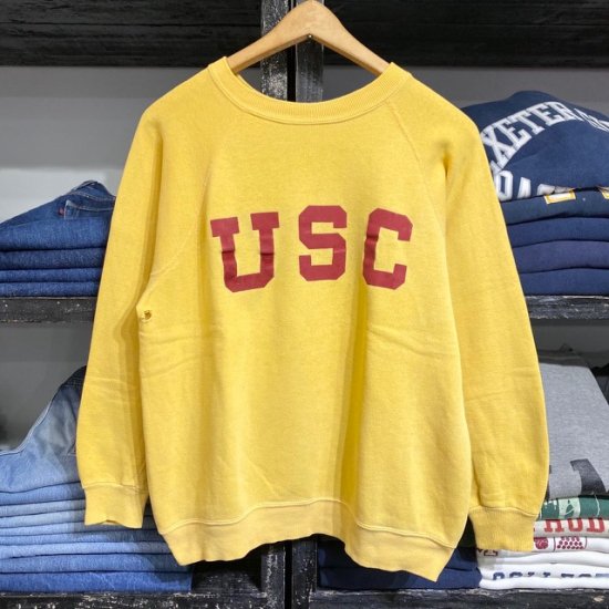 70's Collegiate Pacific flock print collegiate sweat shirt
