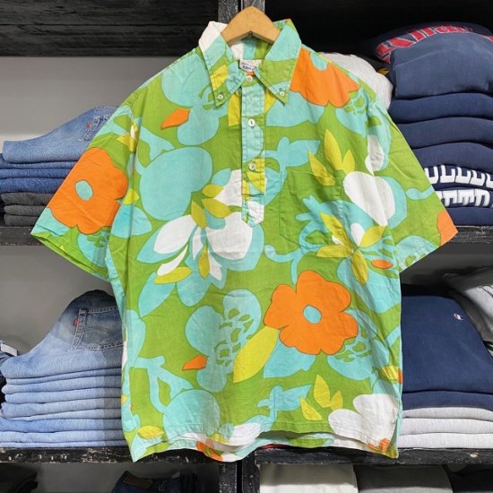 70's Jams Surf Line Hawaii cotton flower print pullover s/s shirt