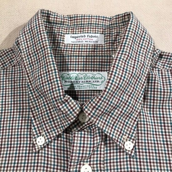 80-90's Cable Car Clothiers cotton woven plaid button down shirt