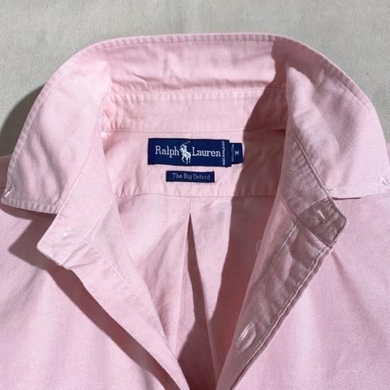 新品未使用✳︎ラルフローレ✳︎Oxford✳︎ピンク無地✳︎フィッテドシーツ✳︎クイーン 90's Ralph Lauren button down The Big Oxford shirt - VINTAGE