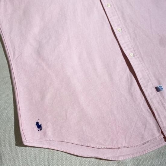 新品未使用✳︎ラルフローレ✳︎Oxford✳︎ピンク無地✳︎フィッテドシーツ✳︎クイーン 90's Ralph Lauren button down The Big Oxford shirt - VINTAGE