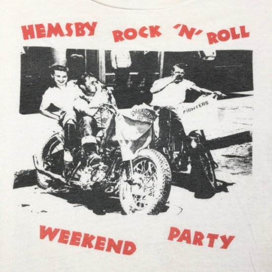 80's Hemsby Rock 'n' Roll Weekender water print t shirt - VINTAGE