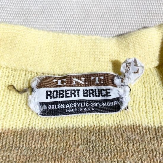 60-70's Robert Bruce acrylic x mohair v neck sweater