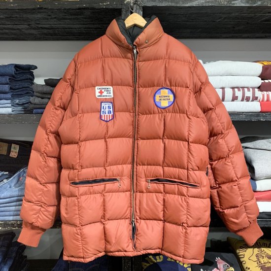 60 70 s Gerry reversible down jacket with patches VINTAGE