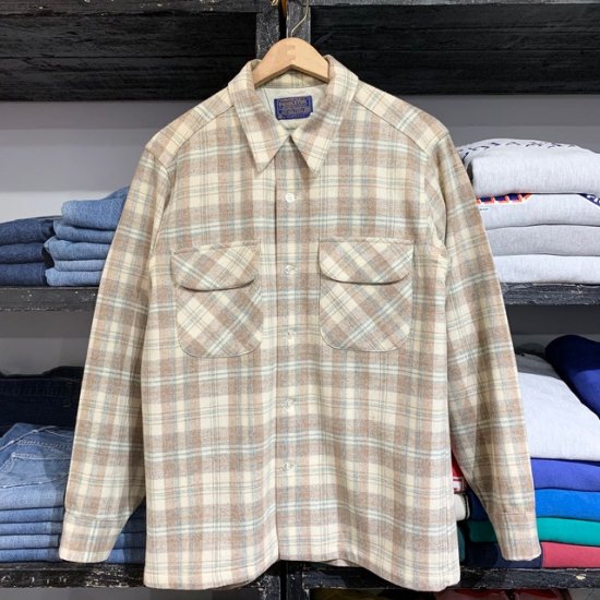 70-80's Pendleton wool woven plaid loop shirt - VINTAGE CLOTHES