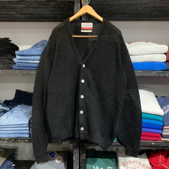 60-70's Jantzen mohair x wool knit cardigan black color - VINTAGE ...