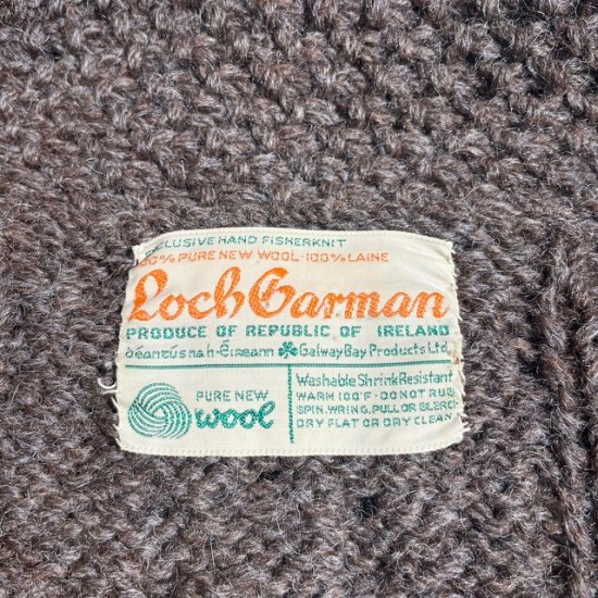 60-70's Lock Garman wool alan knit cardigan made in Ireland