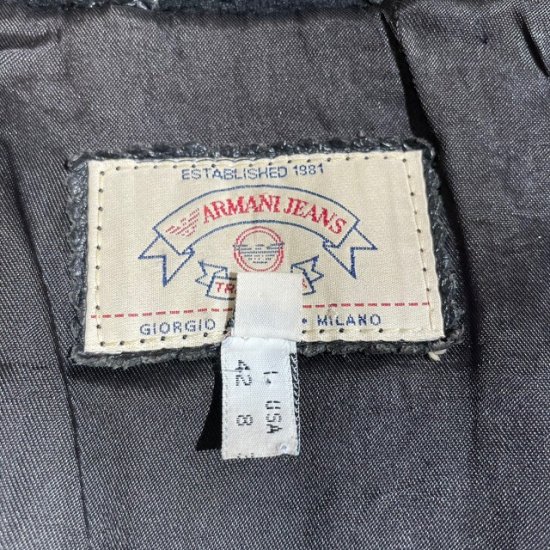 90-00's Armani Jeans lady's leather coat - VINTAGE CLOTHES ...