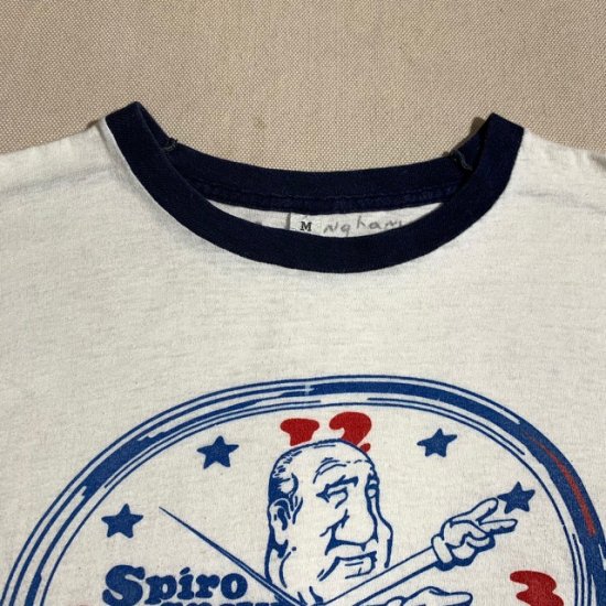 60-70's Spiro Agnew water print trim t shirt - VINTAGE CLOTHES