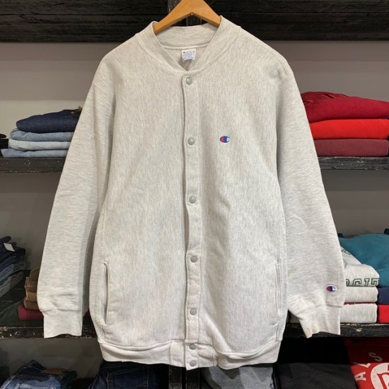 90's Champion Reverse Weave full snap sweat cardigan made in USA