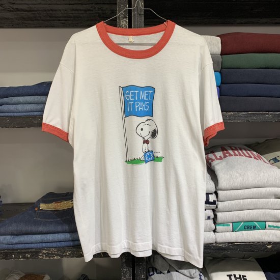 80's Met Life Snoopy trim t shirt made in USA - VINTAGE CLOTHES ...