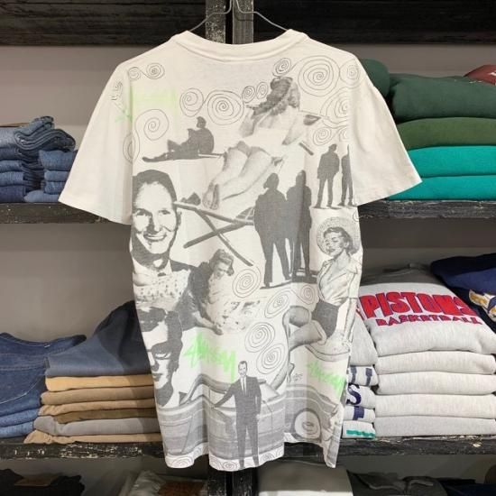 80's Stussy all over print t shirt - VINTAGE CLOTHES 80's Stussy all over print t shirt - VINTAGE CLOTHES