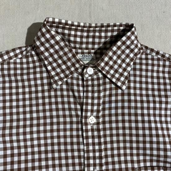 50-60's Budd Shirt Makers cotton woven plaid shirt with 50-60's Budd Shirt Makers cotton woven plaid shirt with
