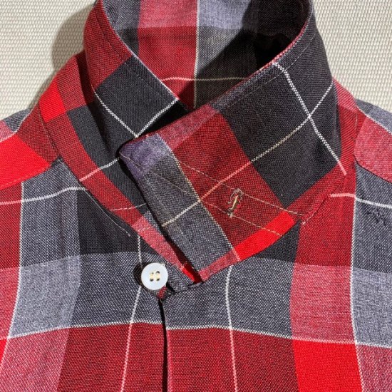50-60's Nelson Paige rayon woven plaid loop shirt - VINTAGE ...