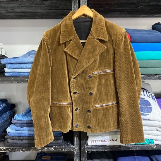 60-70's French? corduroy double breasted jacket - VINTAGE CLOTHES