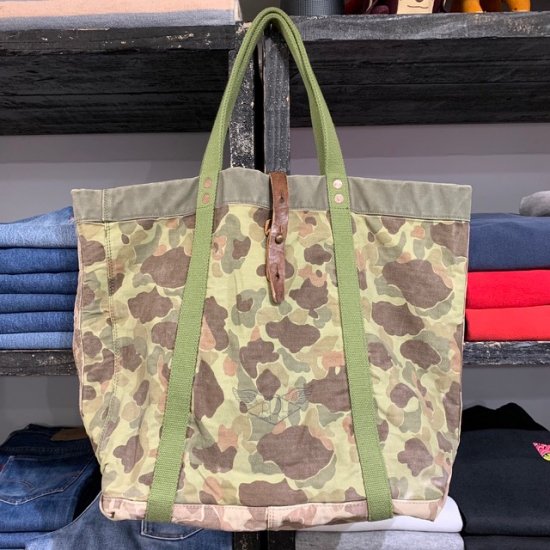 10's- RRL frogskin camouflage HBT tote bag made in Italy - VINTAGE