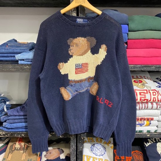 92 Ralph Lauren Polo Bear sweater - VINTAGE CLOTHES & ANTIQUES 