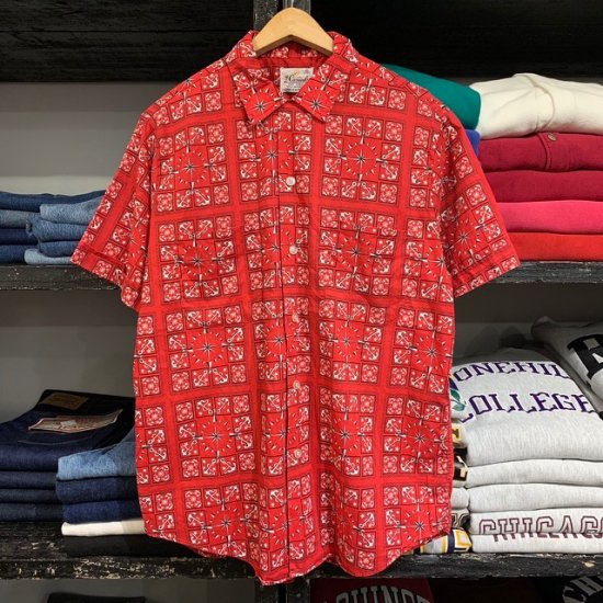 60's Norris Casuals cotton printed patterned s/s loop shirt