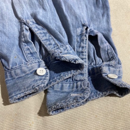 50-60's Sears Vat-dyed denim work shirt - VINTAGE CLOTHES