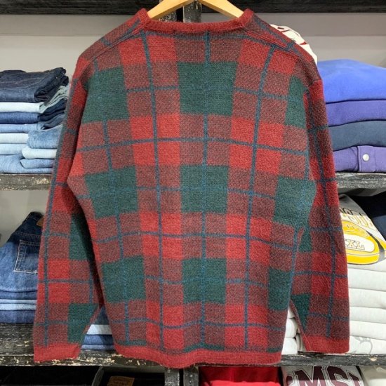 70-80's Scottish Isle acrylic x mohair v neck sweater - VINTAGE