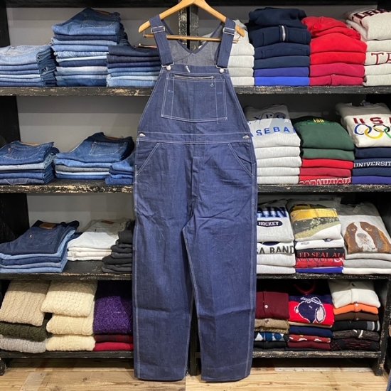60-70's Sears Vat-dyed denim overall (non wash) - VINTAGE CLOTHES