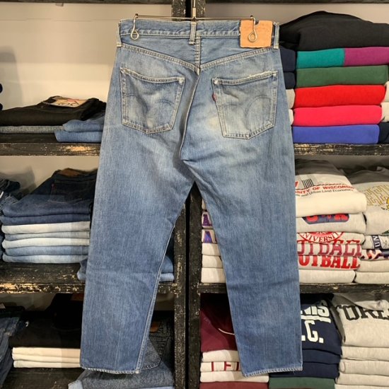 60's Levi's 501XX with concealed rivets and off set center belt 
