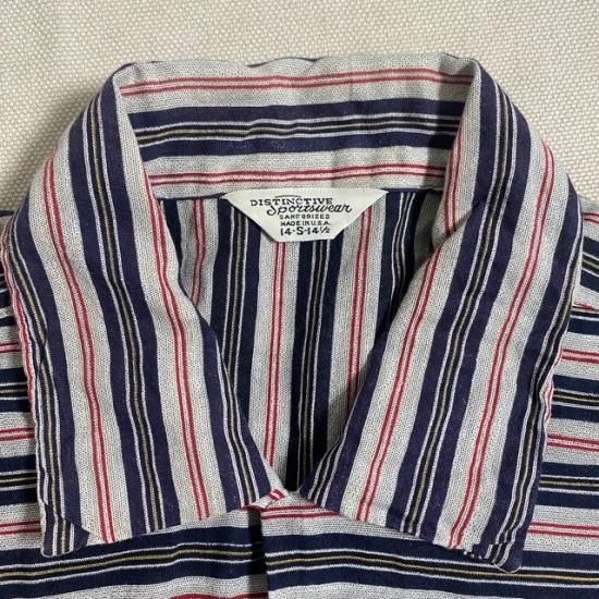 50-60's Distinctive Sportswear cotton printed border loop s/s