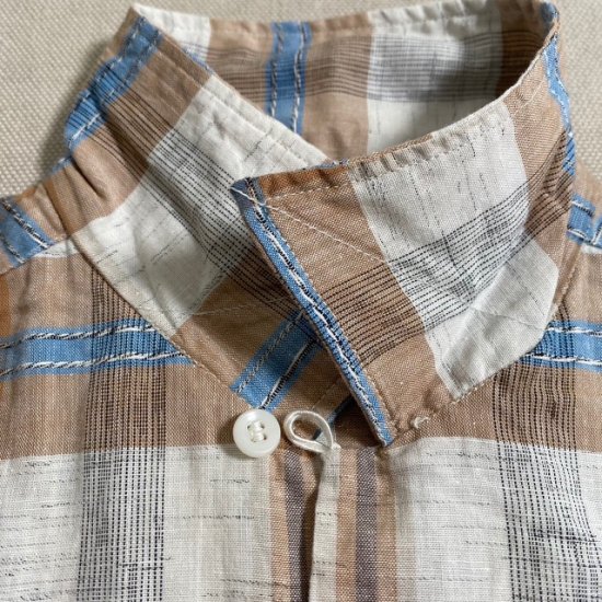 50-60's Nelson Paige cotton woven plaid loop s/s shirt - VINTAGE ...