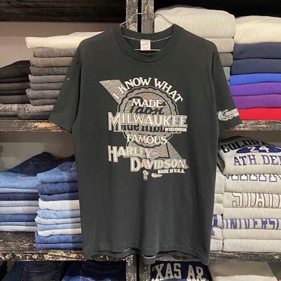 70~80s  vintage  HARLEY DAVIDSON T-shirt袖口幅18cm