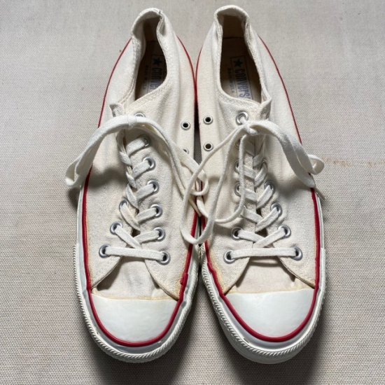 80's Converse All Star canvas ox with reinforced side stitches made in USA  - VINTAGE CLOTHES & ANTIQUES 