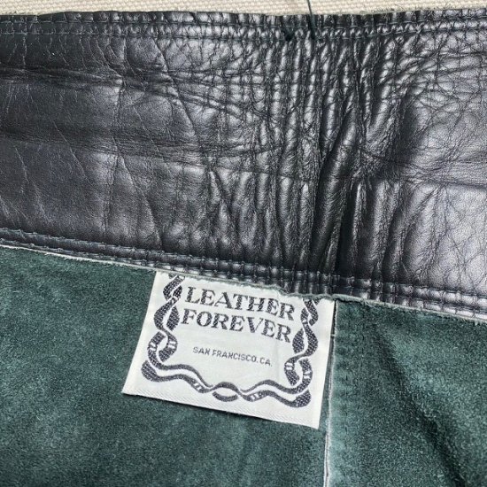 70's Leather Forever leather chaps - VINTAGE CLOTHES & ANTIQUES 