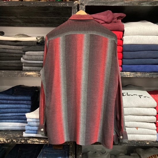 60-70's Arrow rayon woven shadow stripe loop shirt - VINTAGE 