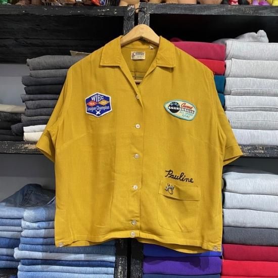希少　激レア　一品限り　襟付きシャツ　Mレトロ　60S   ヒルトン　USA製 60s Hilton BOWLING SHIRT MADE IN USA 🇺🇸 Size L