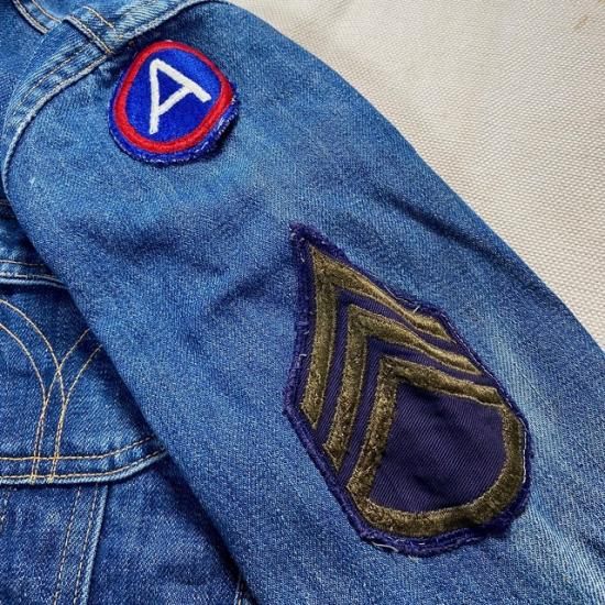 50's Tuf-Nut boy's denim jacket with patches and buckle back
