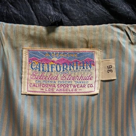 50's Californian leather sport jacket - VINTAGE CLOTHES & ANTIQUES