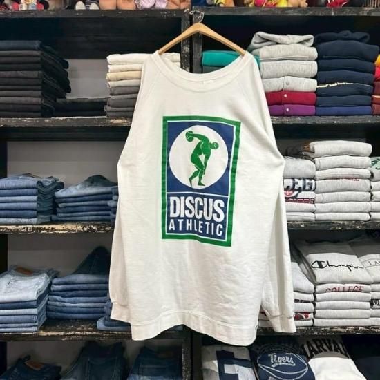 80-90's Discus advertising sweat shirt made in USA - VINTAGE