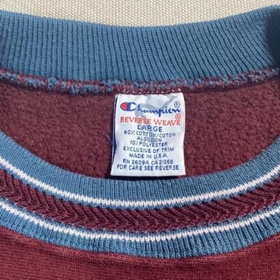 トップス 90s Champion Reverse Weave Sweat Ribline 90s Champion Reverse Weave Striped Trim Sweatshirt - Men's