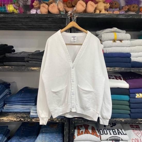 90-00's Jerzees plain sweat cardigan made in USA - VINTAGE CLOTHES